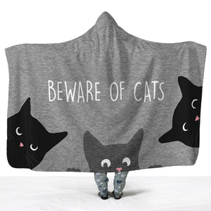 Beware of Cats - Hoodie Wrap